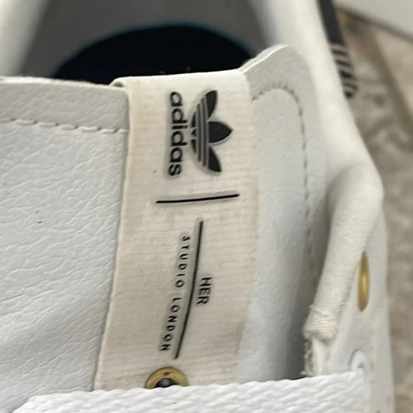 Adidas Stan Smith white plaid sneakers Studio London size 9 tennis shoes - Picture 11 of 16